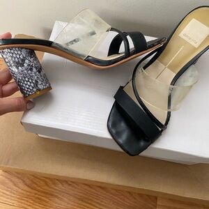 Dolce Vita Black and Transparent Block Heels